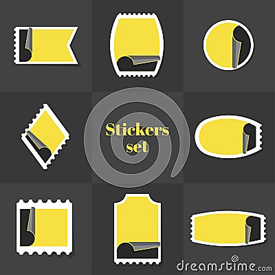Collection Stickers postage stamp Vector Illustration