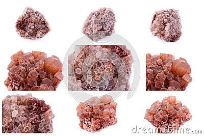 Collection of stone mineral Aragonite Stock Photo