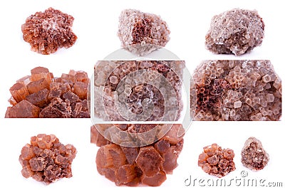 Collection of stone mineral Aragonite Stock Photo