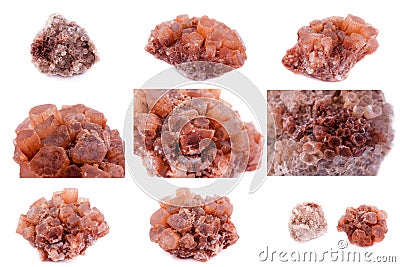 Collection of stone mineral Aragonite Stock Photo