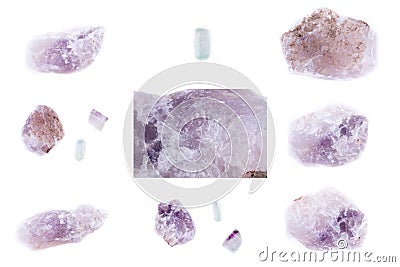 Collection of stone mineral Fluorite Stock Photo