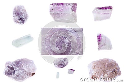 Collection of stone mineral Fluorite Stock Photo