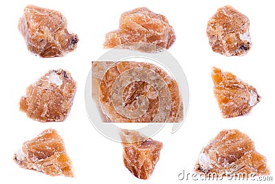 Collection of stone mineral Yellow calcite Stock Photo