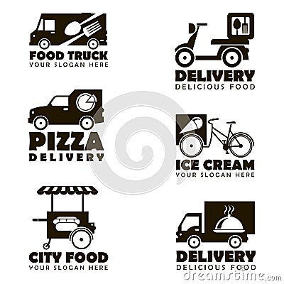 Food transport emblems Vector Illustration