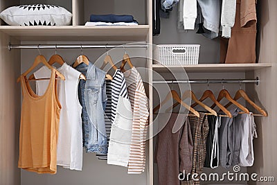 Collection of stylish clothes Stock Photo