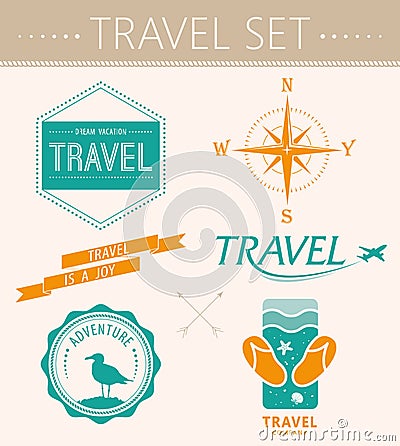 Collection summer labels, labels, badges Vector Illustration