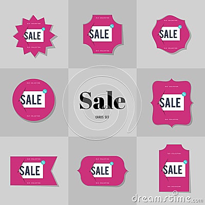 Collection Super Sale and Big sale cards Vector Illustration
