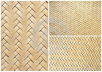 Collection of texture bamboo basket for background Stock Photo