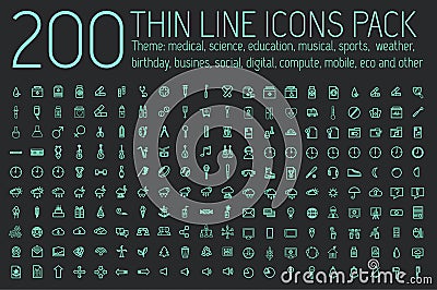 collection thin lines pictogram icon set concept background. Vector template design for web and mobile application. Vector Illustration