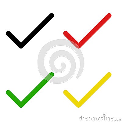 Collection of tick icon for web or app ui design Vector Illustration