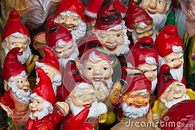 Collection of toy dwarfs Stock Photo