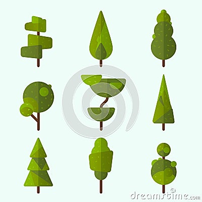 Collection of trees Vector Illustration