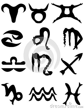 Zodiac sign symbol combination Vector Illustration