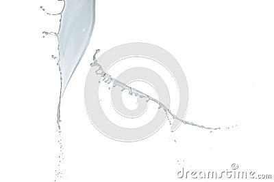 collection of two splashes of milk or white paint, Stock Photo