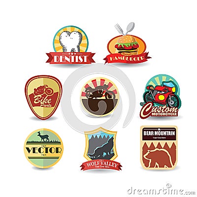 collection of various labels. Vector illustration decorative design Vector Illustration