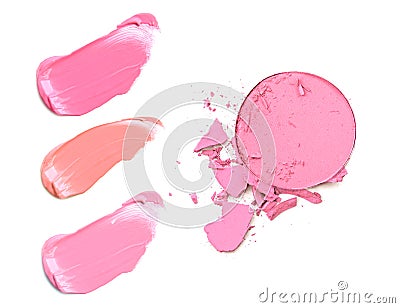 Collection of various make up accessories on white background. each one is shot separately. Stock Photo