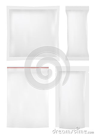 Collection of various plastic bags on white Vector Illustration