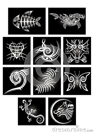 collection of various tattoos. Vector illustration decorative design Vector Illustration