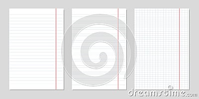 Collection of various white papers Vector Illustration