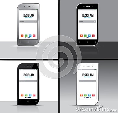 Collection of Vector Android Mobile Phone Touch Screen Illustration Vector Illustration