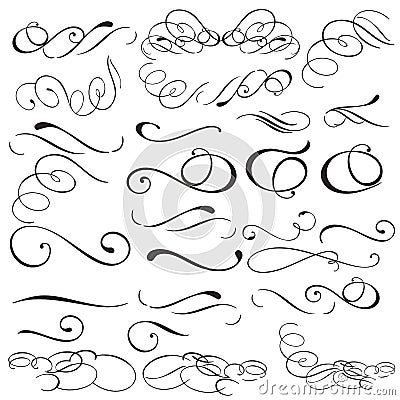 Collection of vector filigree flourishes design Stock Photo