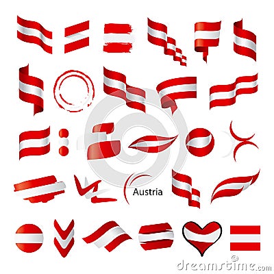 Collection of vector flag of Austria Vector Illustration