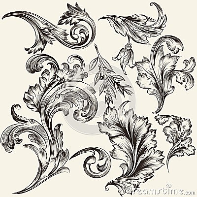 Collection of vector flourishes Stock Photo