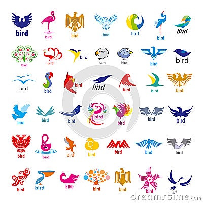 Collection of vector logos birds Vector Illustration