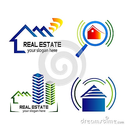 Collection of vector logos construction and home improvement Vector Illustration