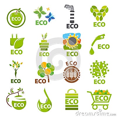 Collection of vector logos eco Vector Illustration