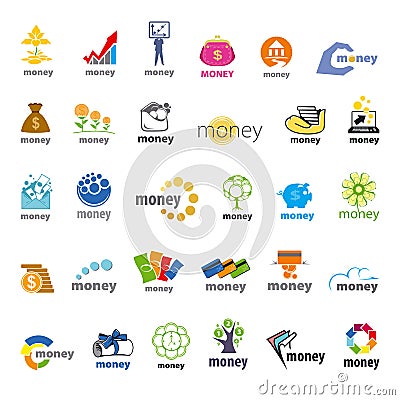 Collection of vector logos money, finance Vector Illustration