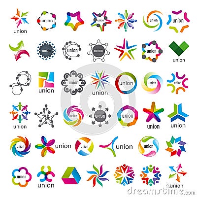 Collection of vector logos Union Vector Illustration