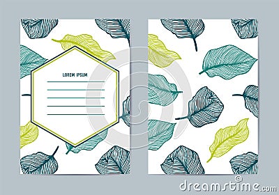 Collection of vector patterns with patterns. Abstract exotic tropical leaf and flowers background. Perfect for Vector Illustration