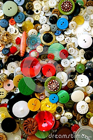 Collection of Vintage Buttons Stock Photo