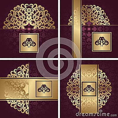 Collection of vintage decorations Vector Illustration