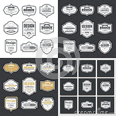 Collection of vintage logos and symbols. Vector Illustration