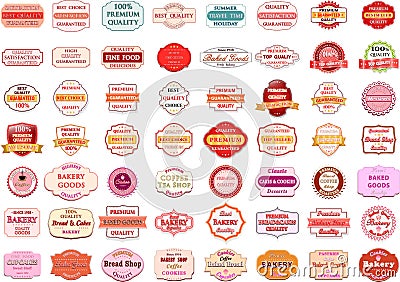 Collection of vintage retro bakery logo badges and labels Vector Illustration