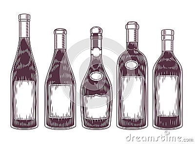 collection of wine bottles Stock Photo