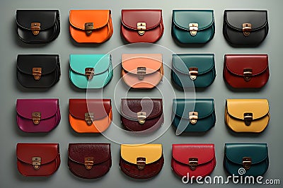 Collection of Woman Purses - Ai Generated Stock Photo