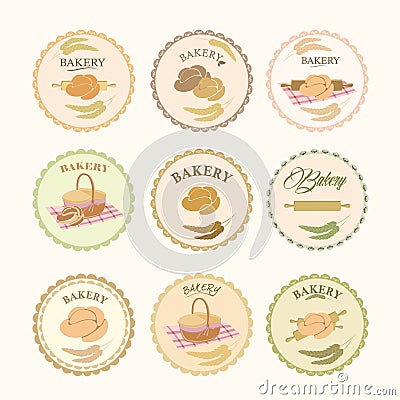Collections of bakery design elements. Set of bakery icons, logos, labels, badges. Vector Illustration