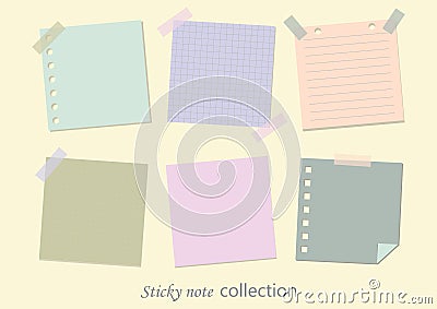 Collections of blank sticky note Vector Illustration