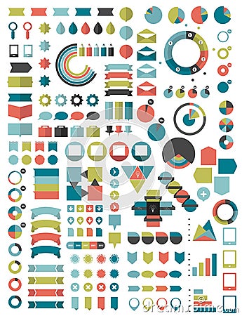 Collections of infographics flat design template. Vector Illustration