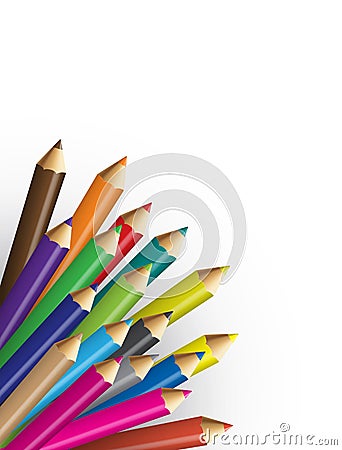 Collections of pencils colour Vector Illustration
