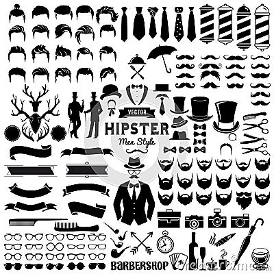 Hipster icons clipart of Vintage styled design Vector Illustration