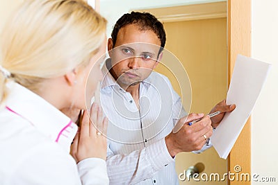 Collector and debtor Stock Photo