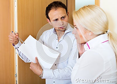 Collector and debtor Stock Photo