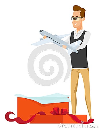 Collecting Hobby, Plane Present, Airplane Vector Vector Illustration