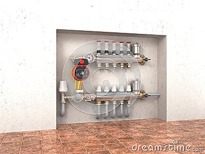 Collector, manifold. Cartoon Illustration