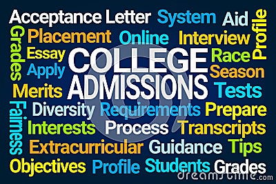 College Admissions Word Cloud Stock Photo