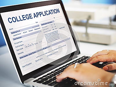 College Application Form Education Concept Stock Photo